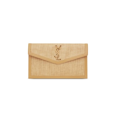 YSL UPTOWN POUCH IN MICRO RAFFIA 5657392UF2W9985 (27*16*2cm)